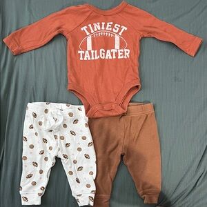 Tiniest Tailgater Orange One Piece Set
